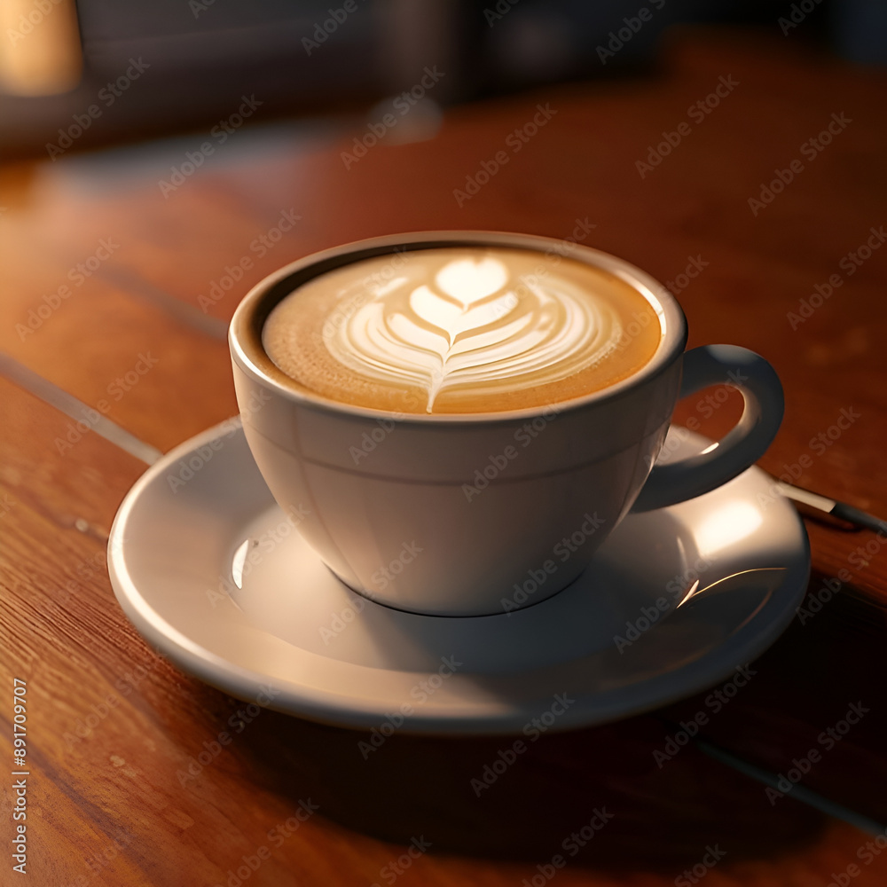 cup of coffee, latte on a wooden table cup of coffee, latte on a wooden table