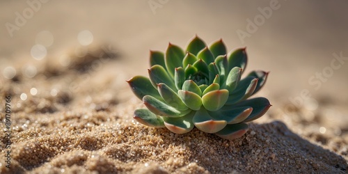 String of pearls succulent plant on the sand. photo