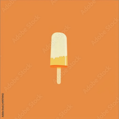 an orange background with a popsicle on it photo