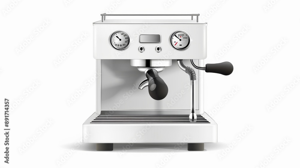 espresso coffee machine isolated on white background. Home appliances isolated on white. Photo realistic photo. espresso coffee machine isolated on white background. Home appliances isolated on white. Photo realistic photo.