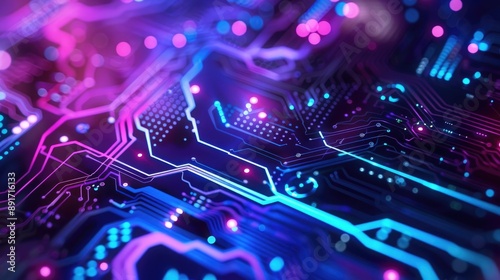 Blue and Purple technology background circuit