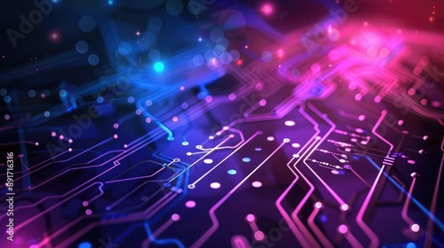 Blue and Purple technology background circuit