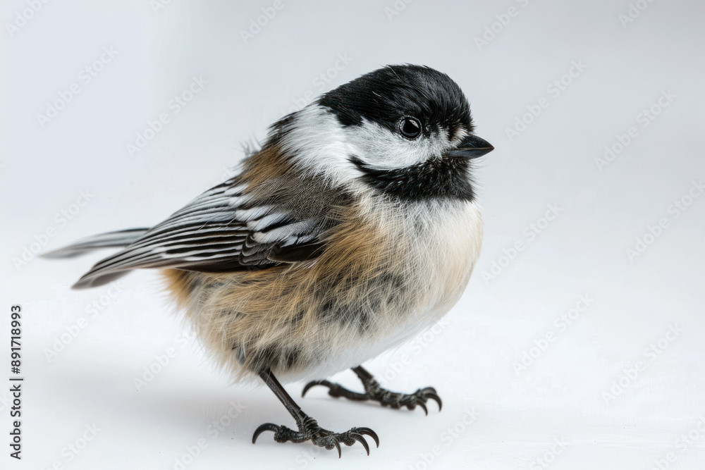 Fototapeta premium Close-up of Coal Tit on White Background