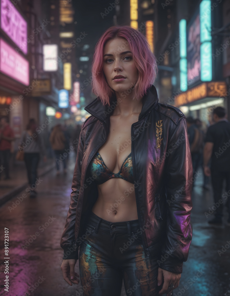 Naklejka premium woman in a city