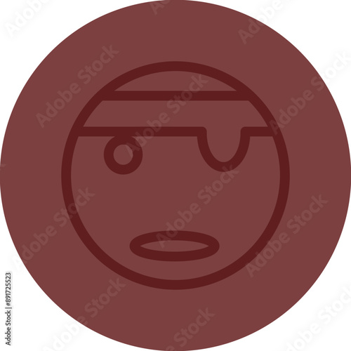 emoji pirate Vector Line Maroon Circle Maroon