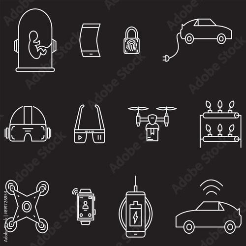 futuristic icons technology  photo