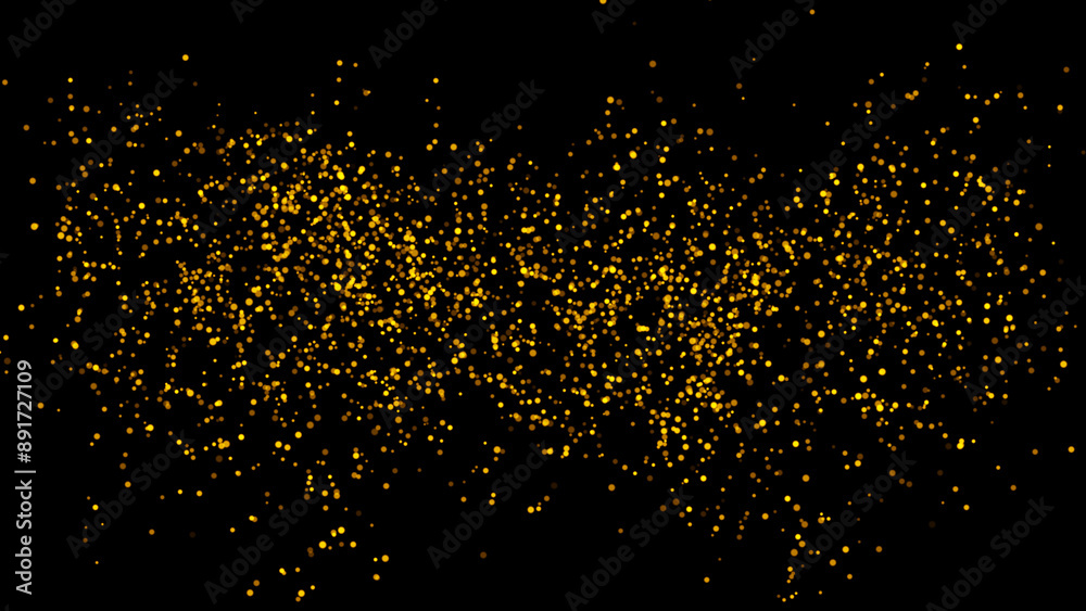 Golden glitter Confetti Party Popper Explosion on Black Background Golden glitter Confetti Party Popper Explosion on Black Background