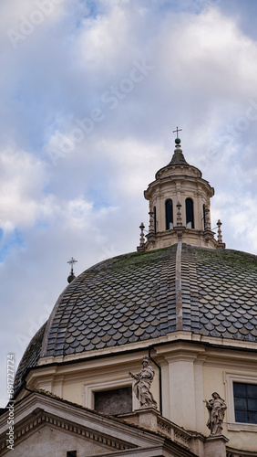 The domes of Church in the city of Rome, Italy