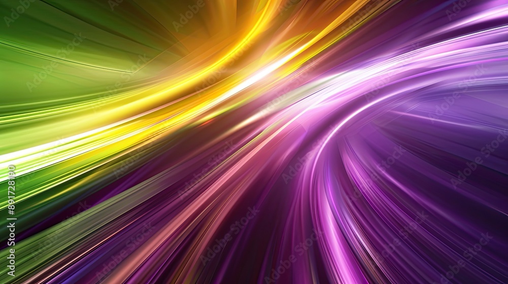 Abstract purple, green, yellow motion blur background with dynamic lines, modern design. Background technology futuristic Abstract purple, green, yellow motion blur background with dynamic lines, modern design. Background technology futuristic