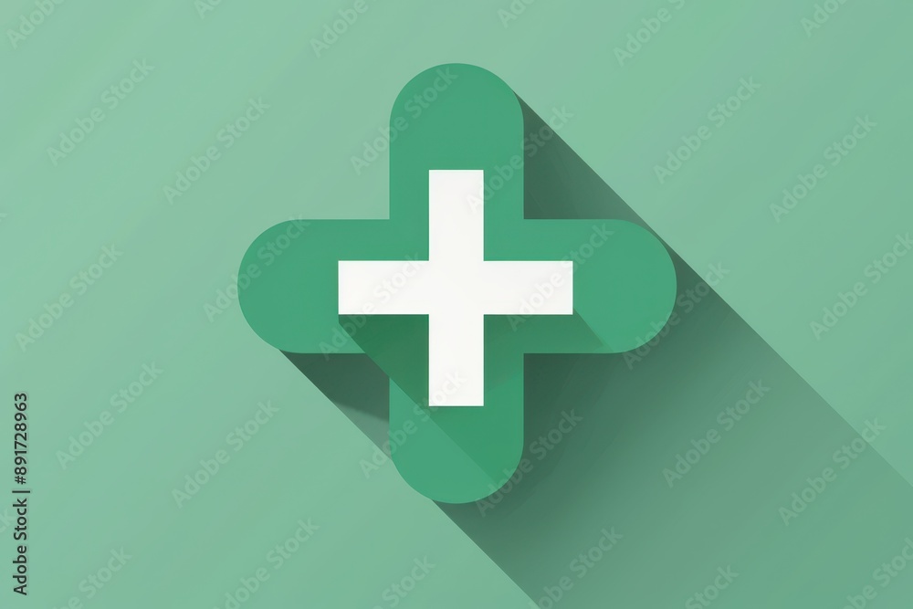 a green plus sign with a white cross on it a green plus sign with a white cross on it