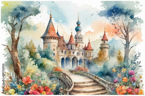 Castle on top of a cliff near the stormy sea