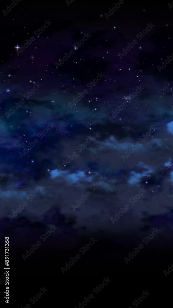 星空　青　ループ　縦　30fps