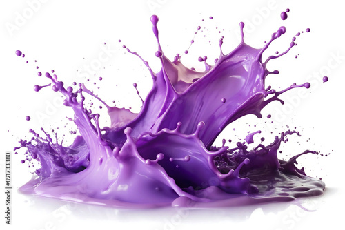 violet ink splash isolated
