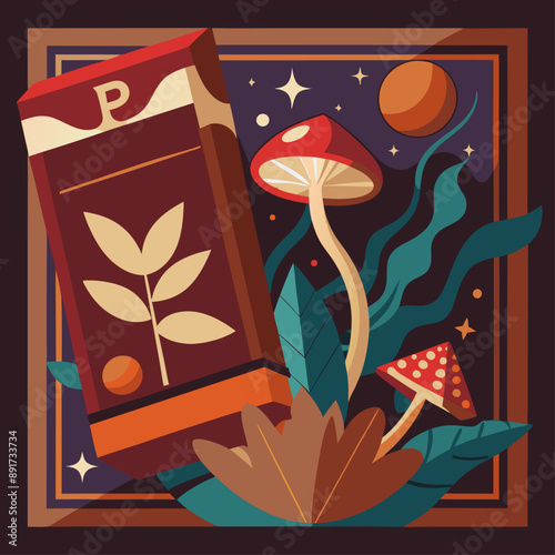 sleek and sophisticated packaging for psilocybin chocolates, catering to the wellness market