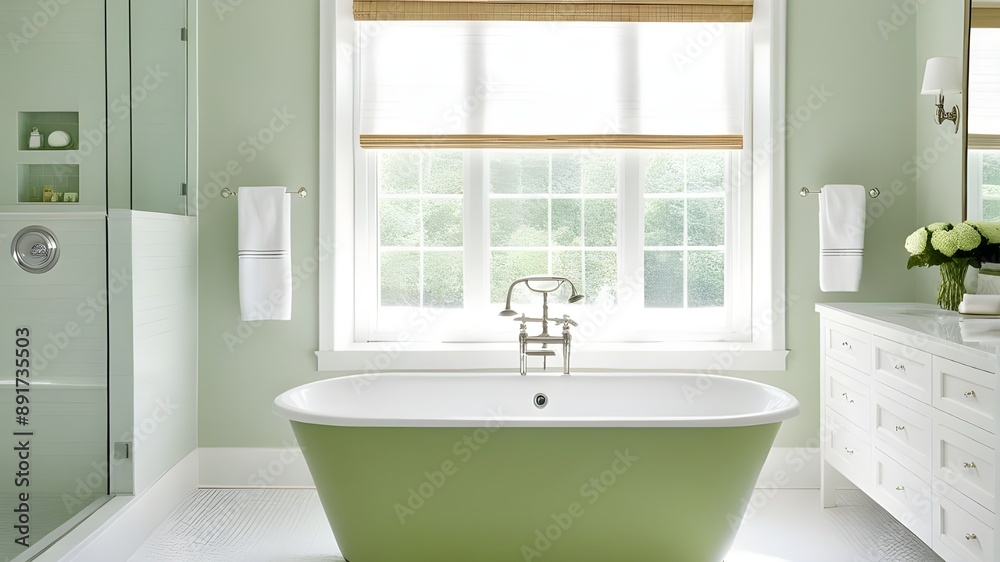 Fototapeta premium light green bathtub