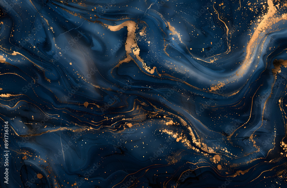 Navy blue marble pattern, golden veins, fluid lines, luxurious textures. High-resolution digital illustration for backgrounds Navy blue marble pattern, golden veins, fluid lines, luxurious textures. High-resolution digital illustration for backgrounds