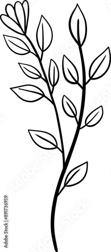 Simplicity floral freehand drawing flat design.