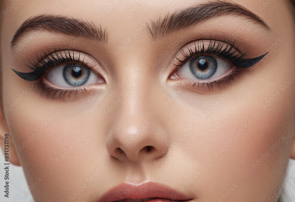 Fototapeta premium Lining the eyes with a kohl pencil for a dramatic effect. 