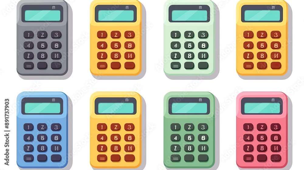 A calculator isolated on pure white background A calculator isolated on pure white background