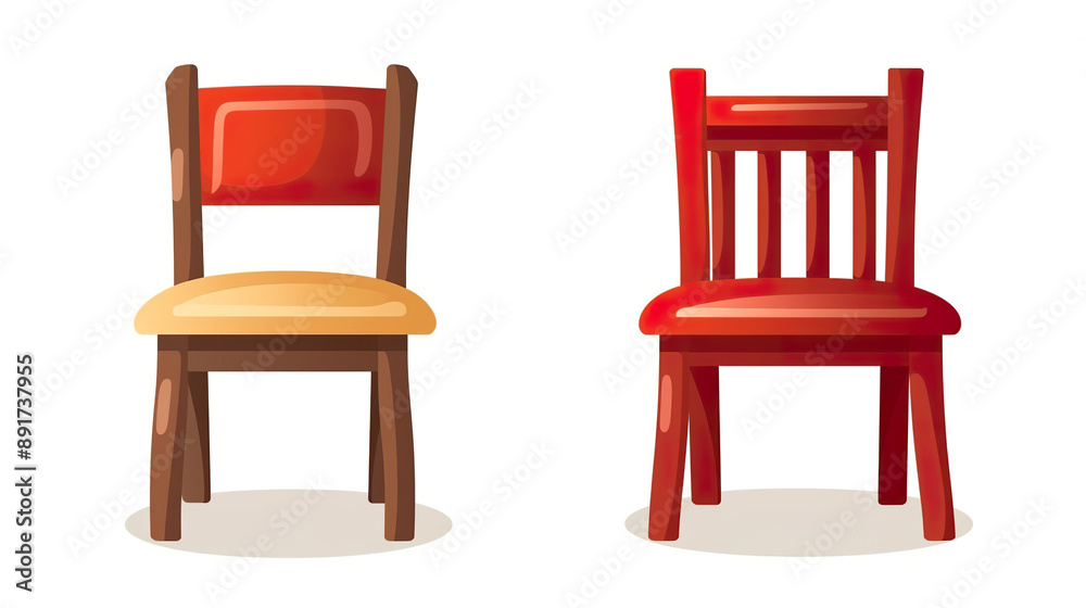 A chair furniture isolated on pure white background A chair furniture isolated on pure white background