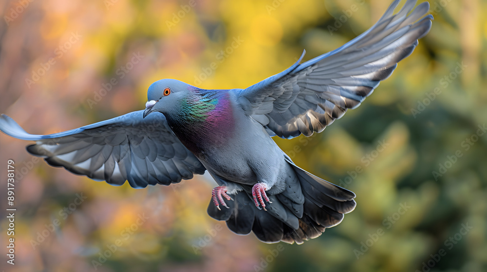 Pigeon in Free Flight Against a Broad Sky Pigeon in Free Flight Against a Broad Sky