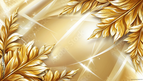 golden christmas background with snowflakes