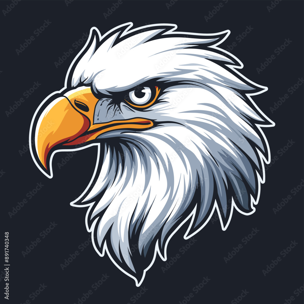 Obraz premium Eagle esport mascot logo design. Icon, sticker, head, vector, esport, sport, sticker