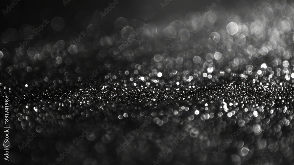 A black and white textured background with a layer of glitter reflecting light and creating a blurry effect A black and white textured background with a layer of glitter reflecting light and creating a blurry effect