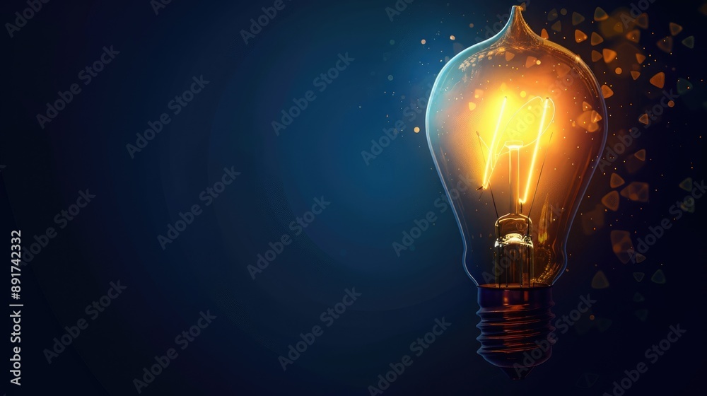 Lightbulb illuminating infographic concept Lightbulb illuminating infographic concept