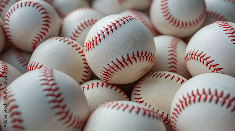 A plethora of baseballs, each with a pristine white surface and distinct red stitching. They are densely packed together, creating a visually captivating mosaic of the sport's iconic spheres
A plethora of baseballs, each with a pristine white surface and distinct red stitching. They are densely packed together, creating a visually captivating mosaic of the sport's iconic spheres