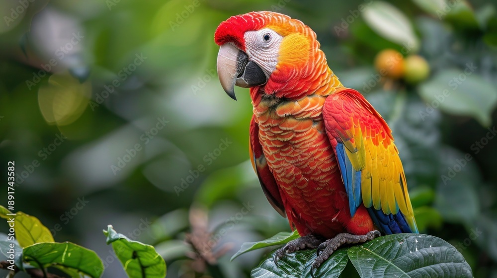 Colorful Parrot Perched on a Branch Colorful Parrot Perched on a Branch