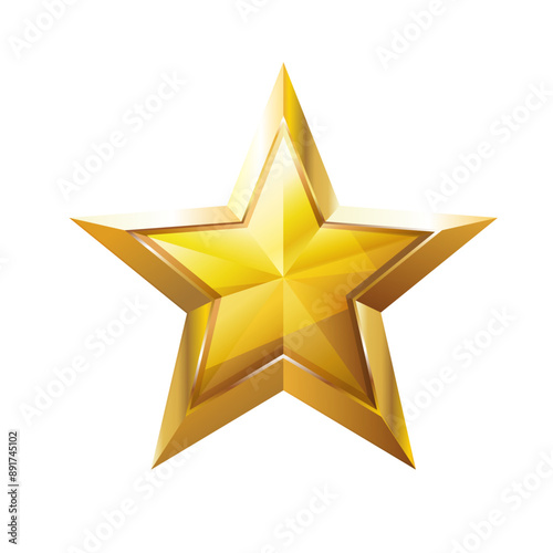 3d vector illustration of a golden star. High-quality detailed and realistic design. Suitable for use in awards celebratory graphic, and other creative projects requiring a symbol of excellence