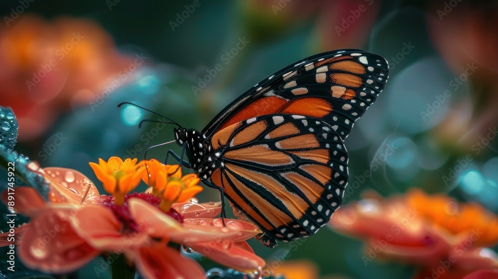 Obraz premium Graceful Butterfly Perched on Beautiful Flower