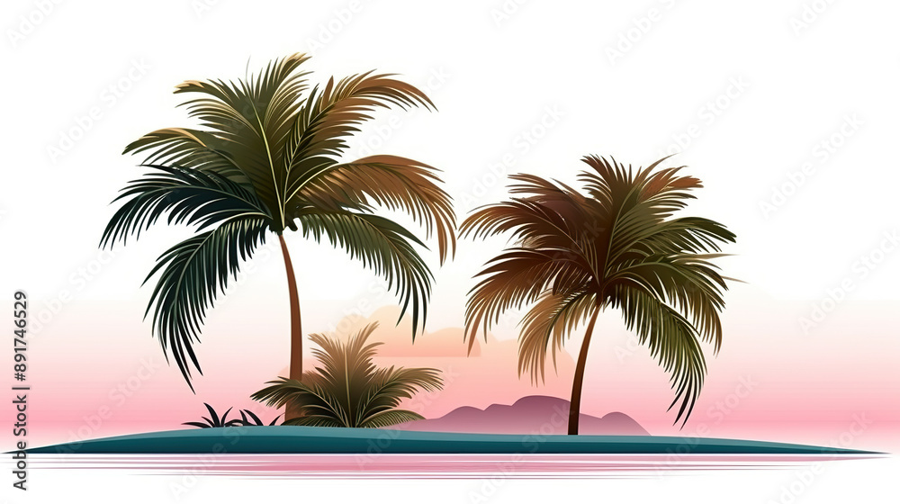 Fototapeta premium A tropical isolated on pure white background