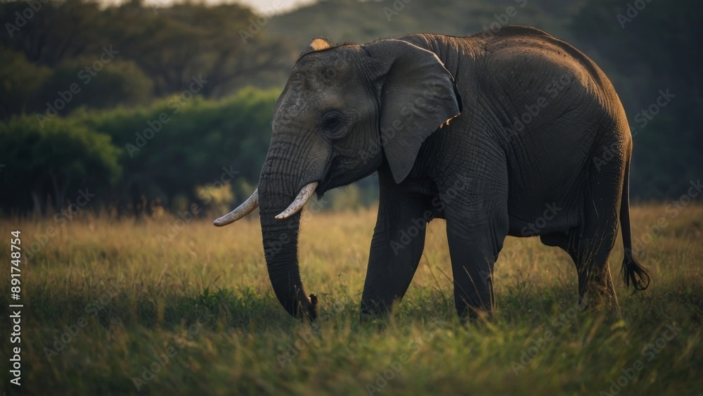 Fototapeta premium The powerful and gentle presence of elephants captured in their environment