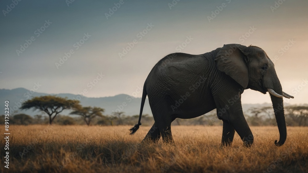Obraz premium Elephants in their natural environment highlighting their grandeur and gentle side