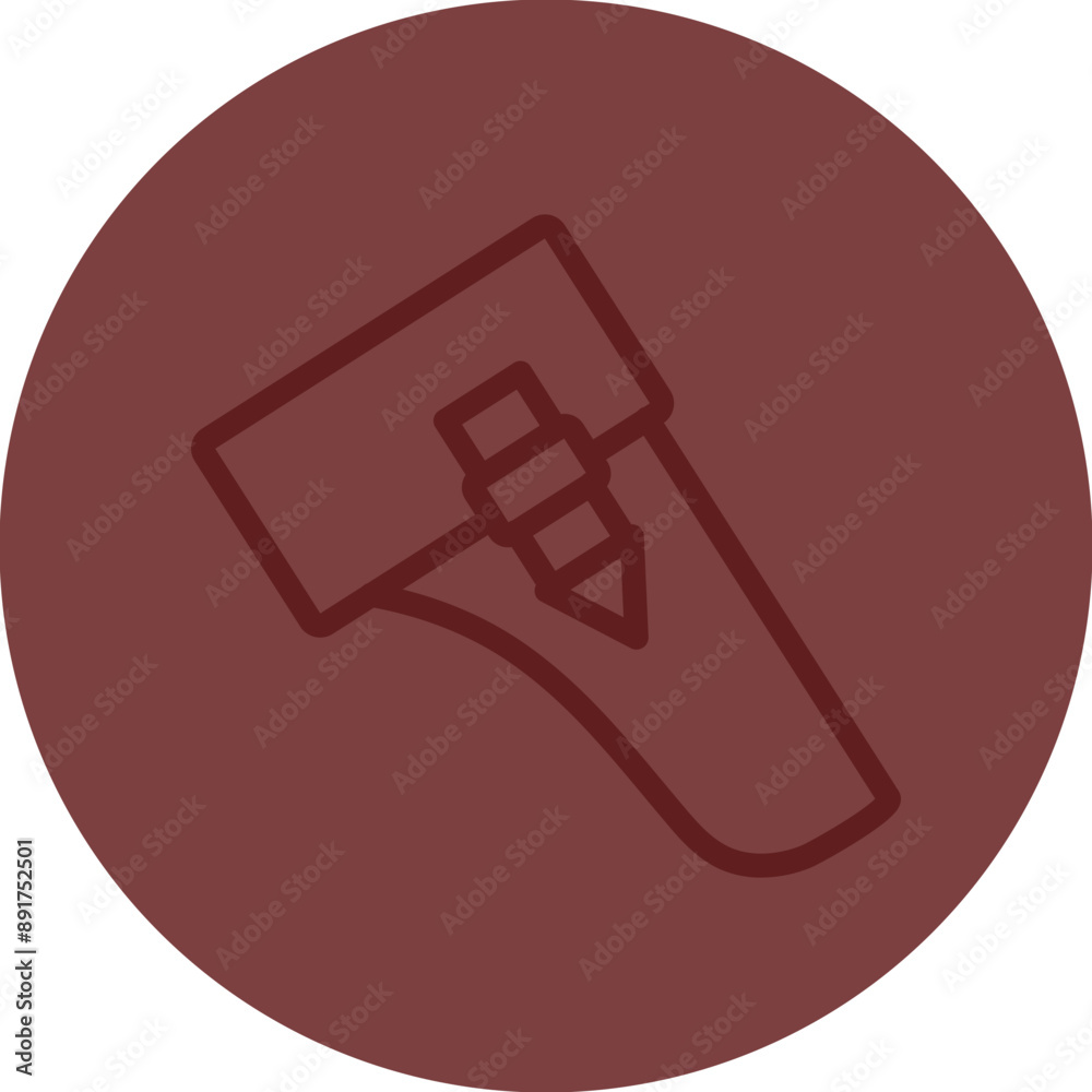 Pistol Holster Vector Line Maroon Circle Maroon Pistol Holster Vector Line Maroon Circle Maroon