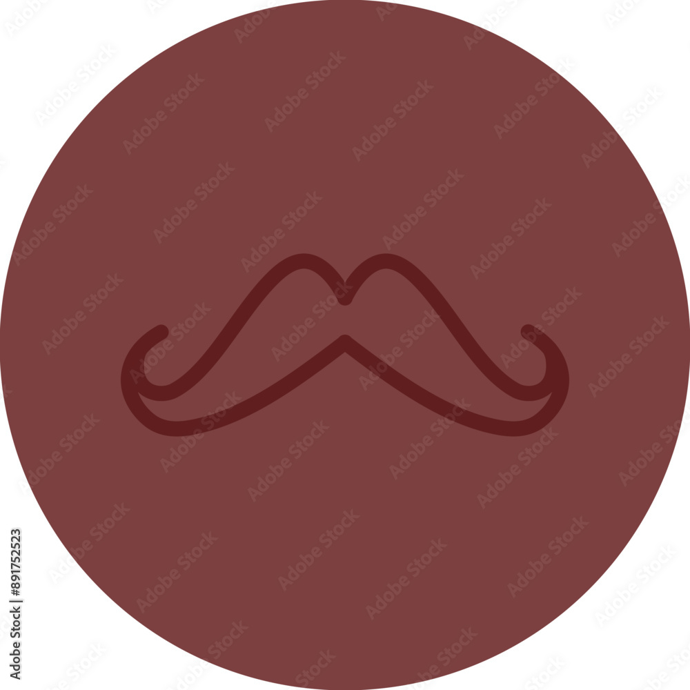 Moustache Vector Line Maroon Circle Maroon Moustache Vector Line Maroon Circle Maroon
