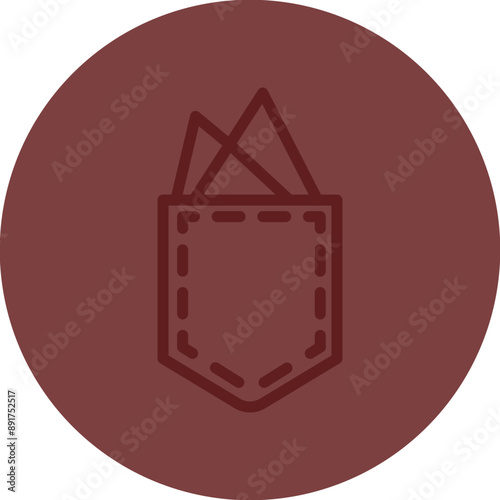 Pocket Square Vector Line Maroon Circle Maroon