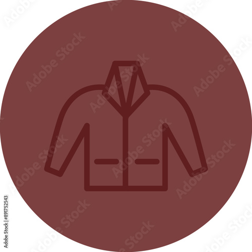 Coat Vector Line Maroon Circle Maroon