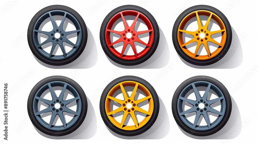 Car wheel isolated on pure white background Car wheel isolated on pure white background