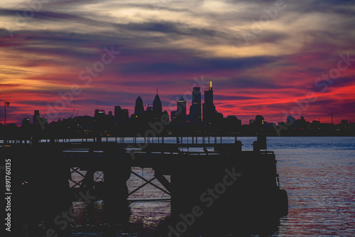 Philadelphia twilight from Pennsauken, NJ