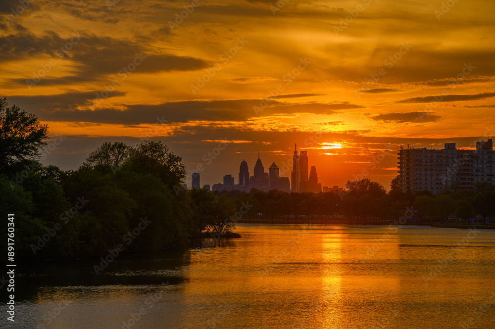 Fototapeta premium Philadelphia Skyline during sunset
