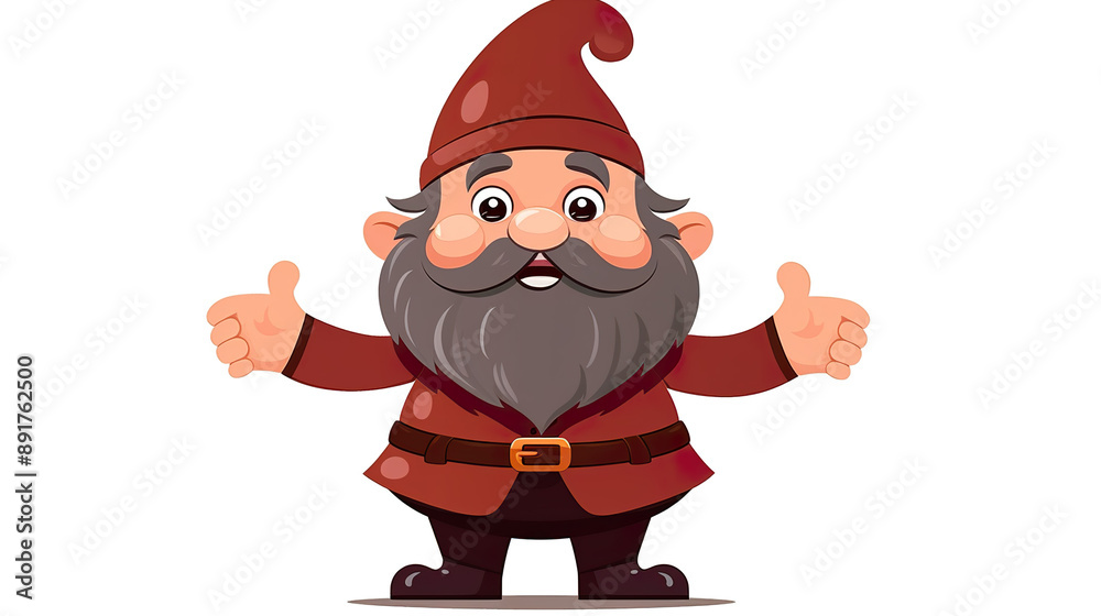 Dwarf waving cartoon isolated on pure white background Dwarf waving cartoon isolated on pure white background