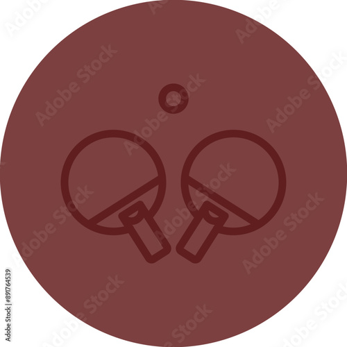 tabletennis Vector Line Maroon Circle Maroon