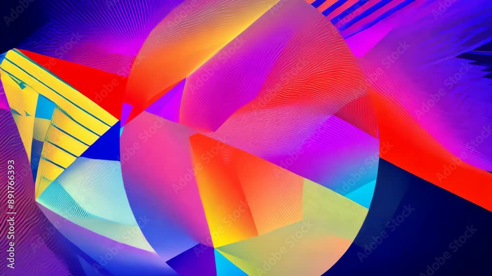 Abstract Colorful Geometric Shapes Background Loop