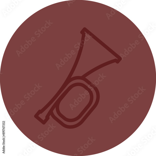 Bugle Vector Line Maroon Circle Maroon