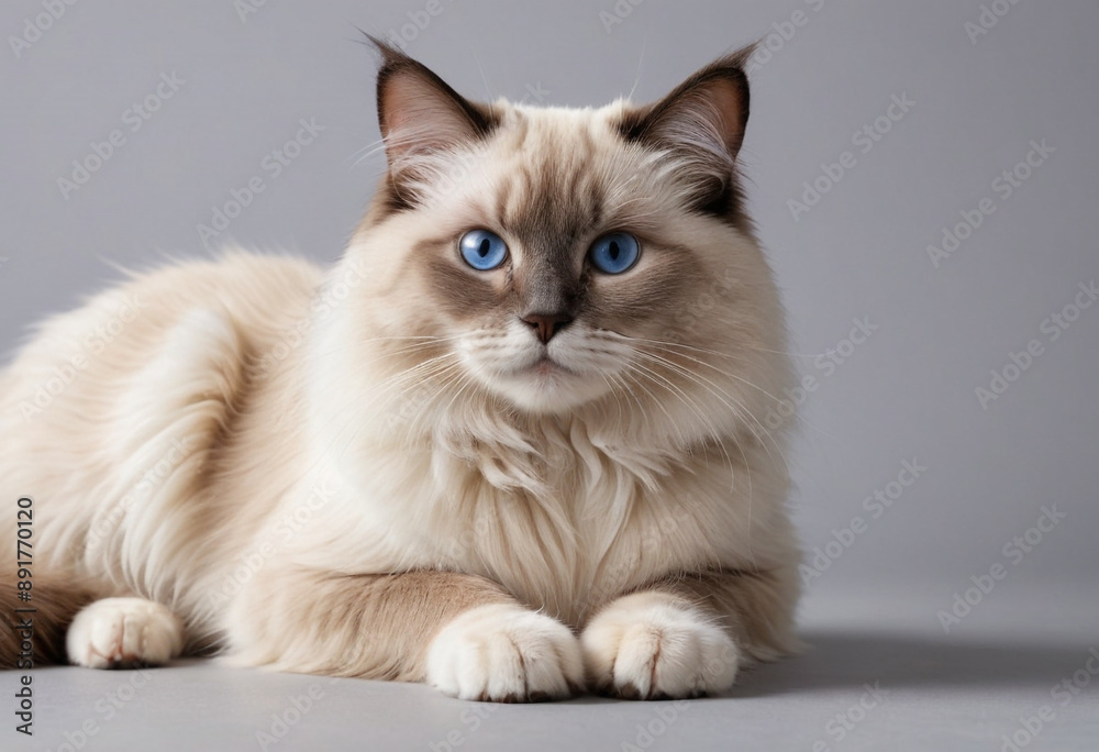 Obraz premium A laid-back Ragdoll cat known for its floppy body. 