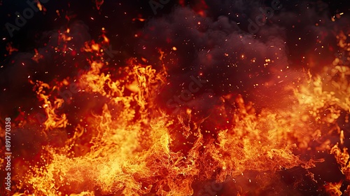 Fiery Embers Dance in a Dark Sky