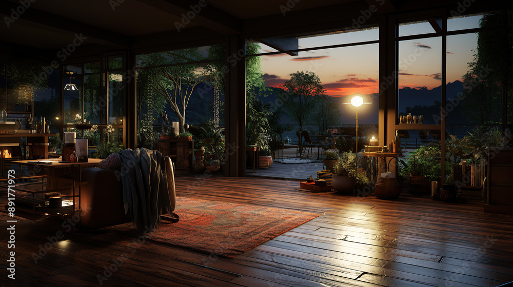 Fototapeta premium generate illustration condo living room